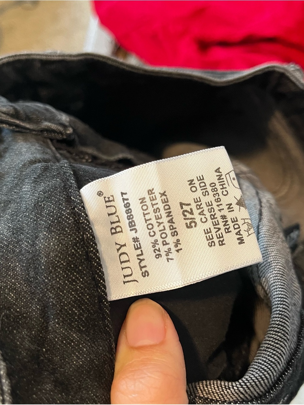 Judy Blue Straight Leg High Rise Black Denim Jeans Stretchy 27x31 - Picture 7 of 7